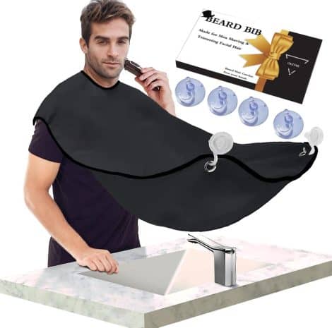 Beard Catcher Apron: The perfect gift for Dad, Husband, or Boyfriend. Includes a box and suction cups.