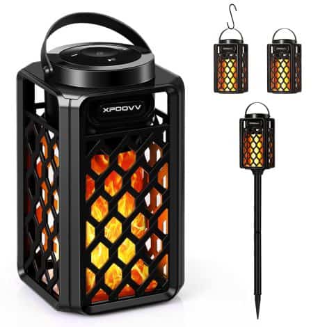 Xpoovv Flame Speaker: Waterproof, portable Bluetooth speaker with LED flame, great for outdoor ambiance. Perfect gift for everyone!