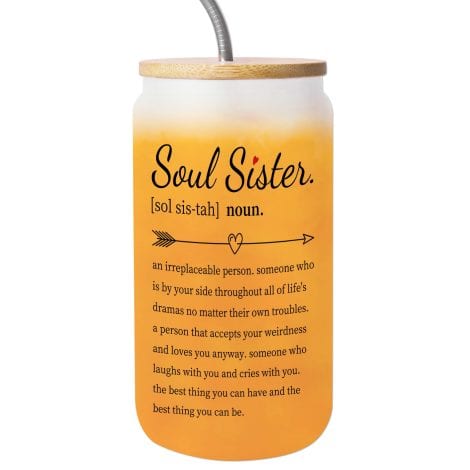 Lightzz Birthday Gifts for Women, Sister-Friendship Gifts for Bestie, Unique Gifts for Amazing Sister – 16 Oz Can Glass