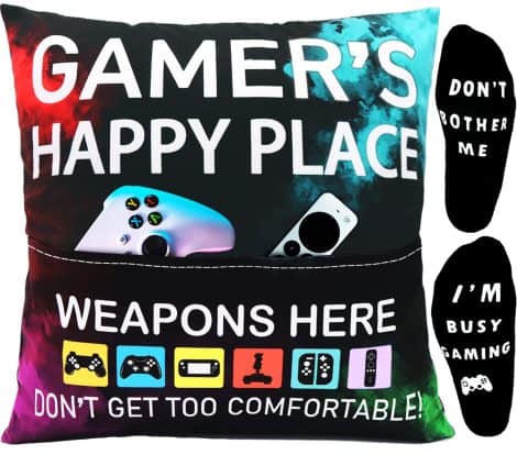 OCCdesign Gamer Gift Set for Teenage Boys: Game-themed Pillow Cover & Socks, perfect for Gaming Room!