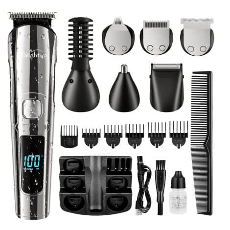 Brightup Men’s Beard Trimming Set – 19-Piece Grooming Kit with Clippers, Electric Shaver, Mustache Trimmer, and More. Perfect Gift!