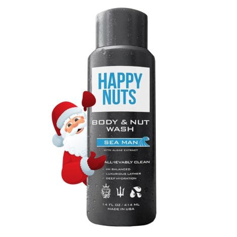 Ocean-infused Men’s Shower Gel with natural ingredients, perfect for a refreshing body cleanse – Happy Nuts Seaman.