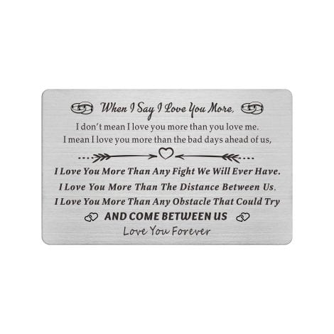 Engraved Wallet Card Love Note for Him – Ideal romantic Christmas, Valentine’s, anniversary gift for husband, boyfriend.