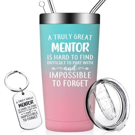 “20oz Mentor Tumbler by DOEARTE – Celebrate Remarkable Mentors & Show Appreciation – Ideal Christmas or Retirement Gift!”