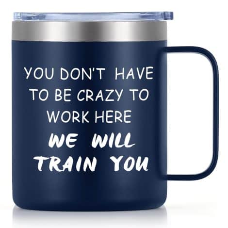 Gtmileo Coworker Gifts offers a cool Insulated Coffee Mug, perfect for male bosses and employees. (12oz, Navy Blue)