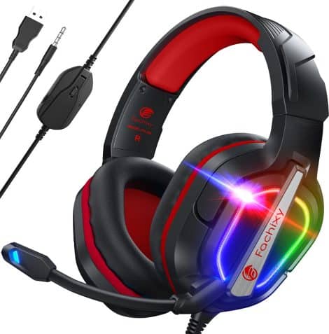 Introducing the all-new FC200 PC Gaming Headset for PS4/PS5/Xbox One, by Fachixy. Experience immersive gaming with noise cancellation, stereo microphone, and RGB lighting.