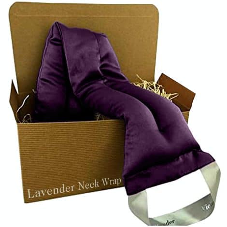 Victoria’s Lavender Extra Long Microwavable Neck Wrap with Organic Lavender and Flax Seed, Perfect Relaxation Gift.