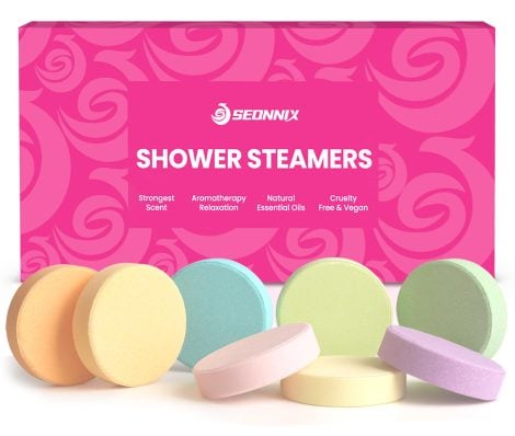 SEONNIX Shower Steamers Aromatherapy: 8-pack of shower bombs for ultimate relaxation, perfect as gifts or stocking stuffers.