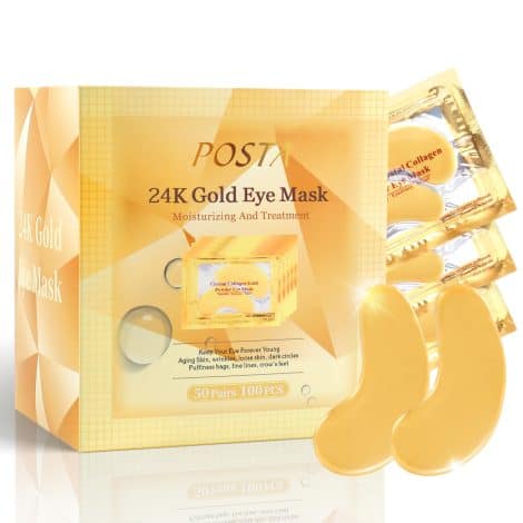 Luxurious Gold Eye Mask, Designed for Dark Circles, Puffiness, Wrinkles. Ideal for Travel. Perfect Gift for All.