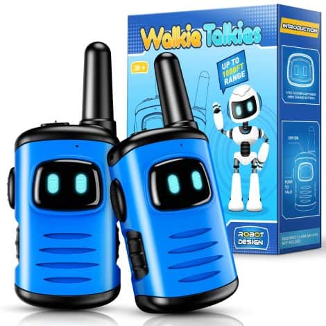 Mini Robots Walkies Talkies – Fun, interactive 2-pack! Perfect Christmas or birthday gift for boys ages 3-8. Ideal for camping and outdoor games. Great stocking stuffers.