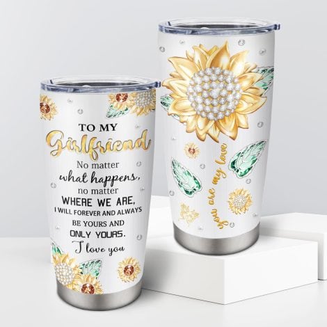 One trendy option is a 20oz GF Gift Tumbler, perfect for girlfriend birthdays, anniversaries, or romantic gestures.