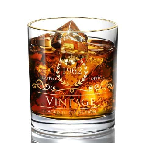 Celebrate a special occasion with the Lovinpro 61st Birthday Whiskey Glass, a personalized 24K gold vintage gift for men.