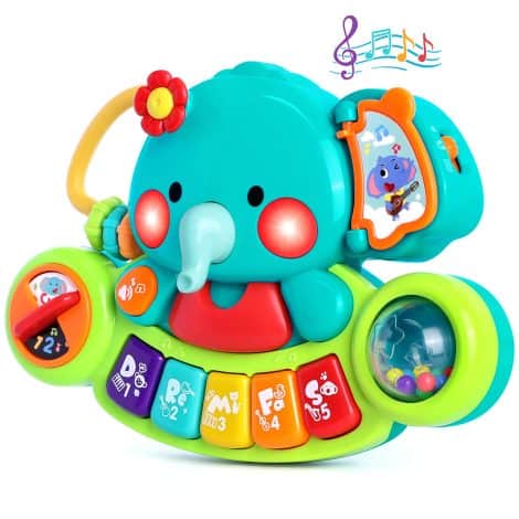 Elephant Musical Toy for Babies 6-12 Months: Light-up Keyboard with Educational Features. Perfect Gift for 1-Year-Olds!