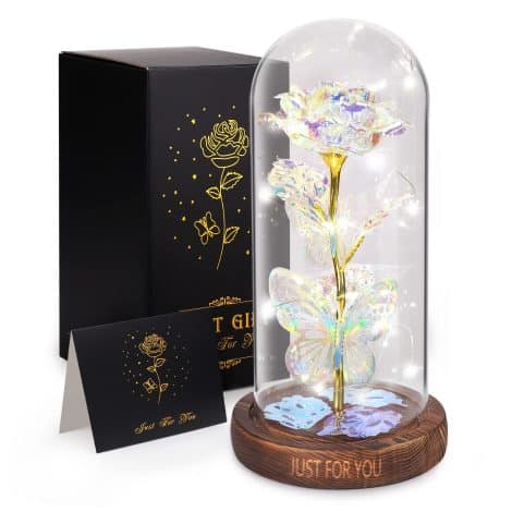 Illuminated Eternal Rose Bouquet: Customized birthday gifts – perfect for mom, wife, grandma, girlfriend, and teenage girls.