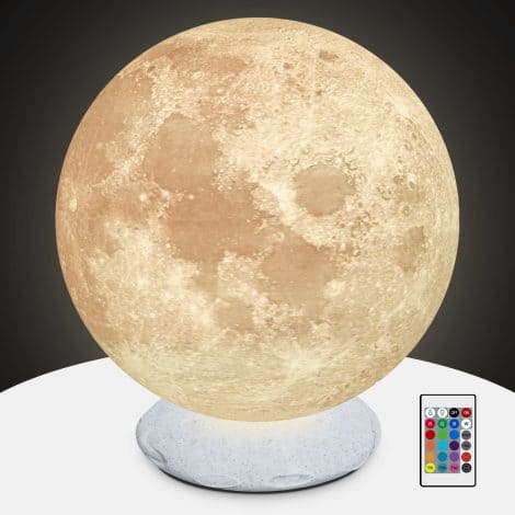 Large, 7.1-inch Rotating Moon Lamp – Hangable, 16 Colors, 3D Printed Night Light for Kids’ Rooms. Perfect Gift for All!