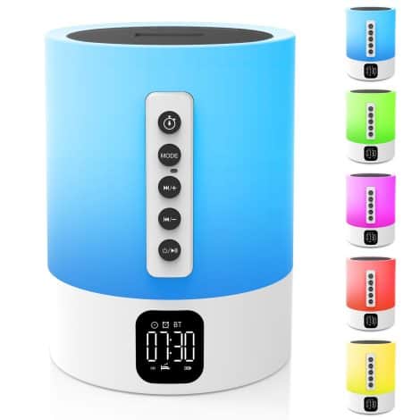 AFEXOA Night Light Bluetooth Speaker is a versatile bedside lamp, alarm clock, and sound machine for teens.