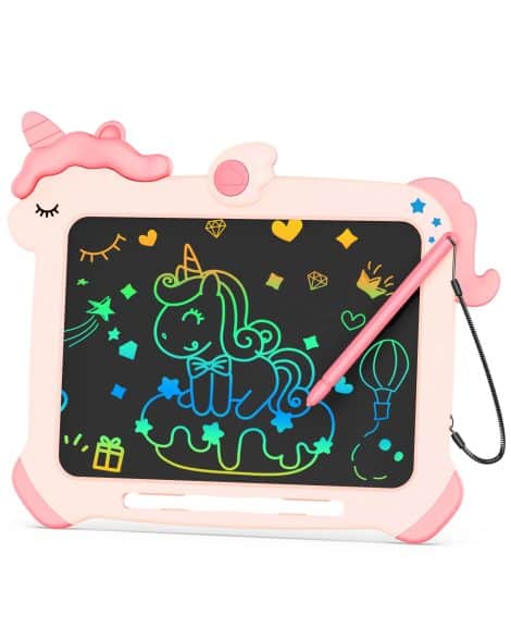 Bravokids 8.5″ LCD Drawing Tablet, Unicorn-themed Doodle Board for Kids, Educational Toy. Perfect Christmas/Birthday gift!