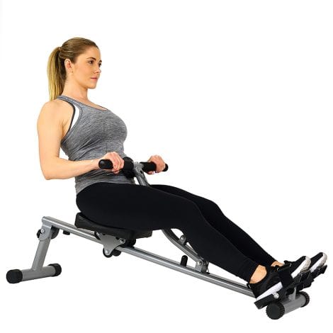 Sunny Health & Fitness Compact Rowing Machine with 12 Resistance Levels and Optional SunnyFit® App Connectivity