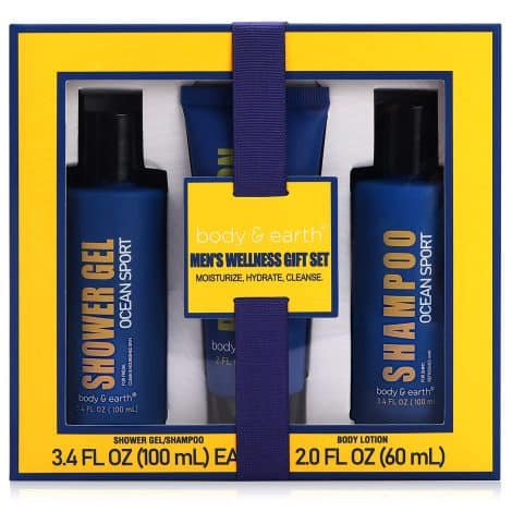 Ocean Fresh Bath Spa Set for Him – Men’s Shower Gift Set with Shower Gel, Lotion, Shampoo – Perfect Christmas Gift