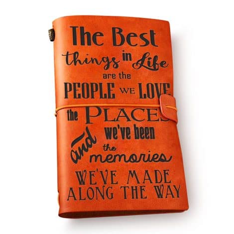 NNYTTK Leather Journal Notebook with Inspirational Quotes – A Perfect Gift for Loved Ones, Travelers, and Celebrations.