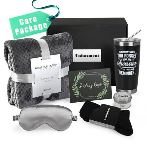 Thoughtful wellness care package for men. Perfect after-surgery, recovery, or thinking-of-you gift basket for him.