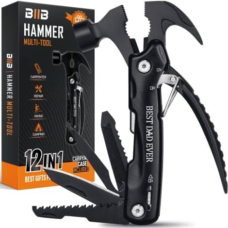 BIIB Hammer Multi-tool: The ultimate stocking stuffer for men! Perfect Christmas or birthday gift for dad, husband, or grandpa.