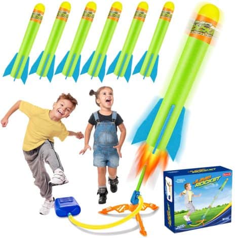 Stomp & Launch Rocket Set: Exciting toy gift for boys 3 and up, perfect for indoor/outdoor play.