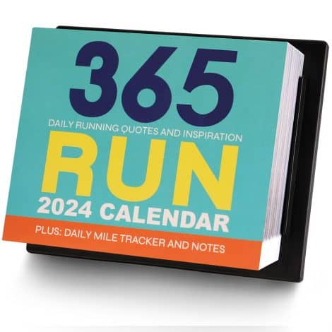 “Feteulo 2024 Running Desk Calendar – Daily inspiration and quotes for American runners, Jan-Dec, 5″x6″.”