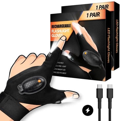 Waterproof LED Gloves – Perfect for fishing, camping, and repairs. Great gift for men, dads, and husbands.