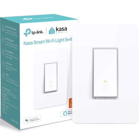 Kasa Smart Light Switch HS200: Easy-to-install, voice-controlled switch compatible with Alexa and Google Home. No hub needed.