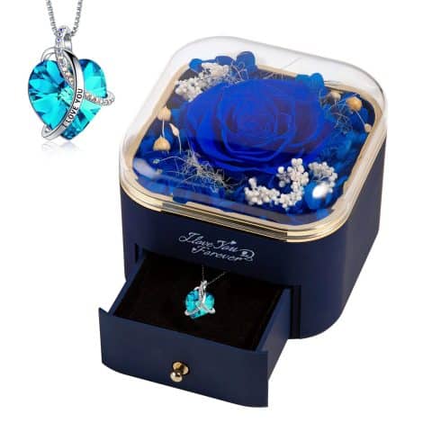 EleShow presents real blue rose preserved flowers for special occasions, making perfect gifts to show your love.