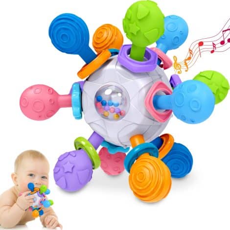 Teething Toy Set for Babies: Soothing Relief for Teething, and Fun Learning for Infants 6-12 Months.