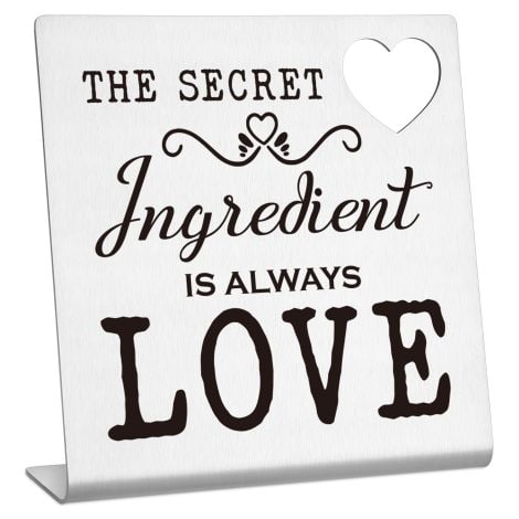 Humorous Kitchen Quote Sign: Love is the Secret Ingredient! Perfect as a Farmhouse Decor Gift.