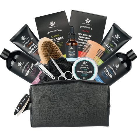 14-piece Bath Gift Set for Men: Includes Beard Grooming Products and Spa Essentials to Enhance Self-care.