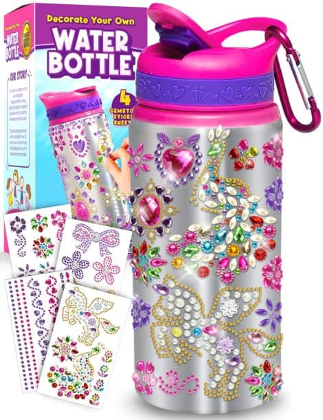 Purple Ladybug’s DIY Water Bottle Kit – Perfect gift for 6-8 year old girls, birthdays, and Christmas.