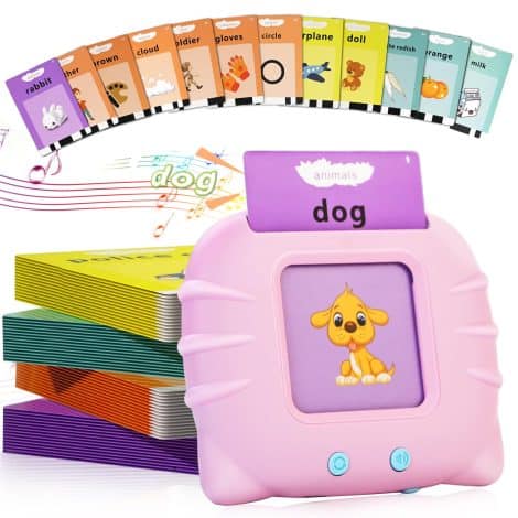 GKTZ Talking Flash Cards for Toddlers – Interactive Learning Cards with 224 Sight Words, Perfect for Children with Autism. Ideal for Girls aged 2-5.