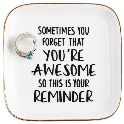 Celebrate special women with the PUDDING CABIN Inspirational Ring Dish, a thoughtful birthday or Christmas gift for friends, family, and coworkers.