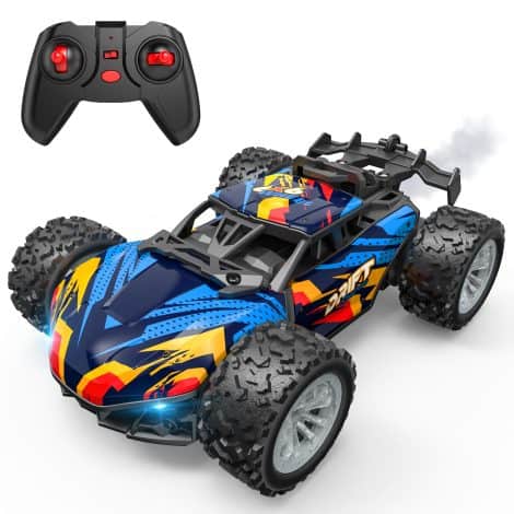 Remote controlled toy cars with spraying feature, suitable for boys and girls aged 3-8. Perfect gift for young kids.