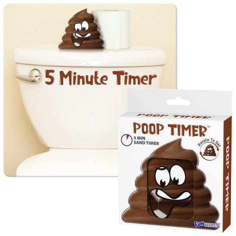 Humorous bathroom timer for guys who spend a lot of time in there. Perfect gift for dad, husband, brother, and boyfriend.