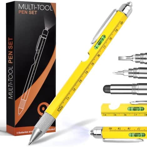 Gifts for men who already have it all: 9-in-1 Multi Tool Pen – the perfect stocking stuffer or birthday/Christmas gift.