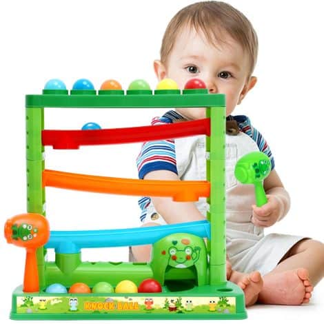 KIZZYEA 1-3 Year Old Toy Set: Pound-a-Ball Game for Early Motor Skill Development and Birthday Gift.