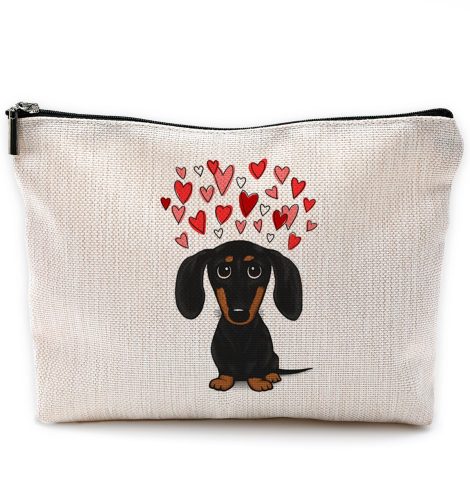 “Dachshund-themed makeup bag, perfect for travel, a thoughtful gift for Dachshund lovers and moms.”