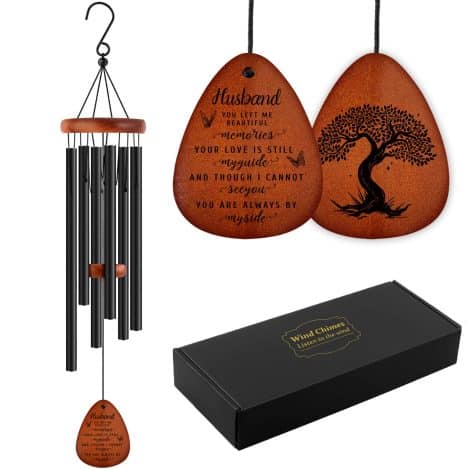 SteadStyle Memorial Gifts for Loss of Husband – Sympathy Wind Chimes honoring your departed loved one.