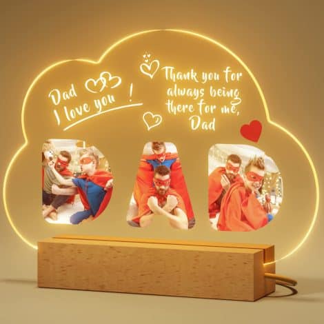 Customized Photo Night Light: Thoughtful Father’s Day Gift for Dad from Daughter/Son by Bemaystar Gifts.