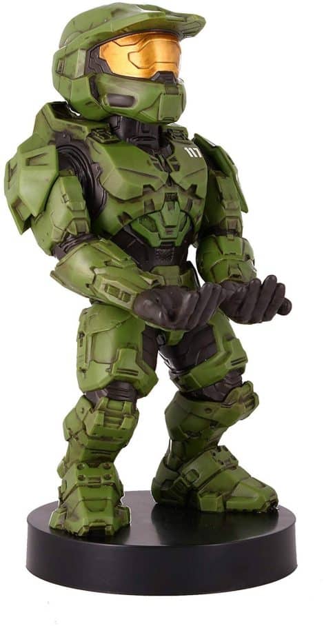 Halo: Master Chief Mobile Holder – Official Xbox Figure, Gaming Controller Stand, Cable Organizer, Vibrant Green.