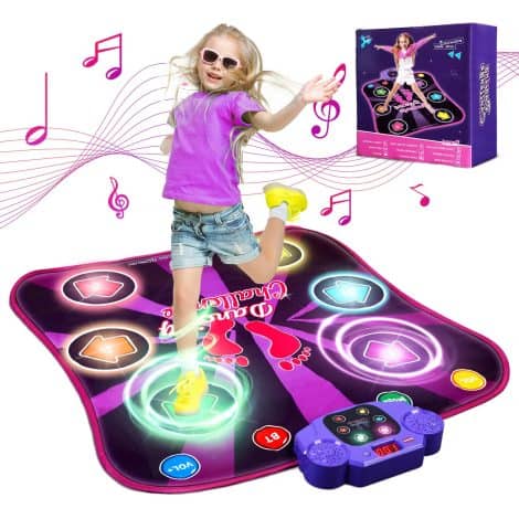 Luvios Dance Mat – Fun dancing game for girls aged 4-8, with Bluetooth music and light-up features. Perfect birthday gift!