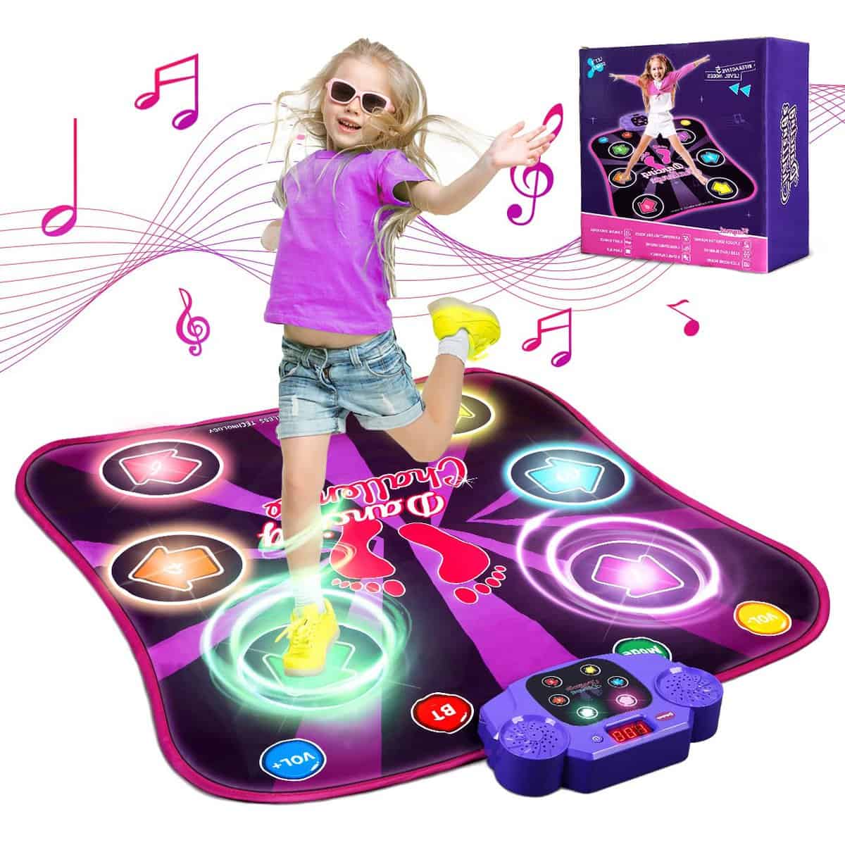 Luvios Dance Mat Girls Toys,Light Up Toys Gifts for 6 Year Old Girls,Dance Games for Kids Ages 4-8 with Bluetooth Music,Birthday Gift Toys for 3 4 5 6 7 8 9 10 11 12 Year Old Girls Boys