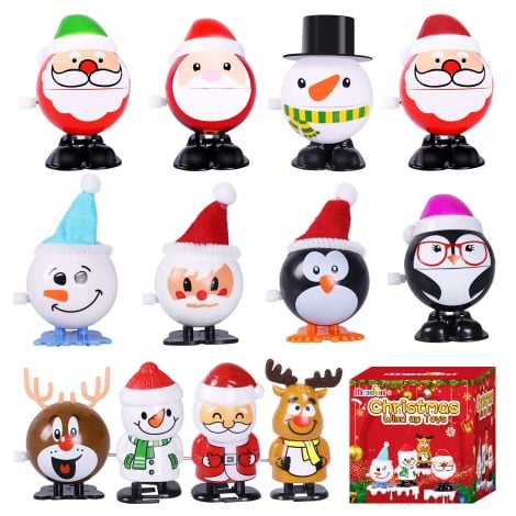 Christmas Wind-Up Toy Assortment, perfect for filling stockings or goody bags at your festive American party.