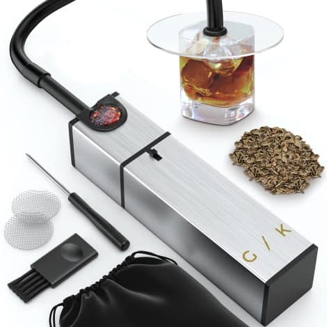 Indoor Smoke Infuser Kit – Enhance Your Cocktails, Whiskey, and Food with Smoky Flavors. Includes Wood Chips.