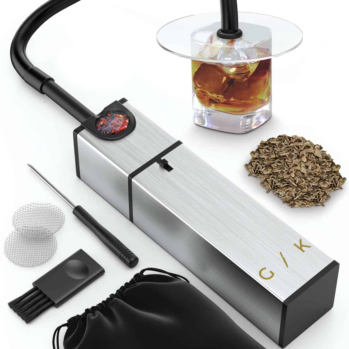 Cocktail Smoker Kit - Drink Smoker | Whiskey Smoker kit | Smoke Meat, Drink & Food Indoor Infuser Gift | Old Fashioned Smoker Kit | INCLUDES WOOD CHIPS | Bourbon Smoker Kit